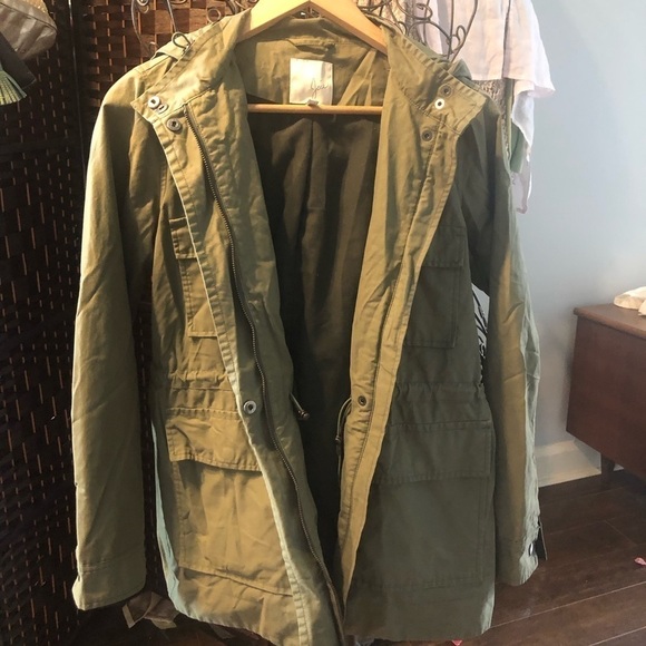 JOIE hooded Cotton blend cargo coat - Picture 4 of 5